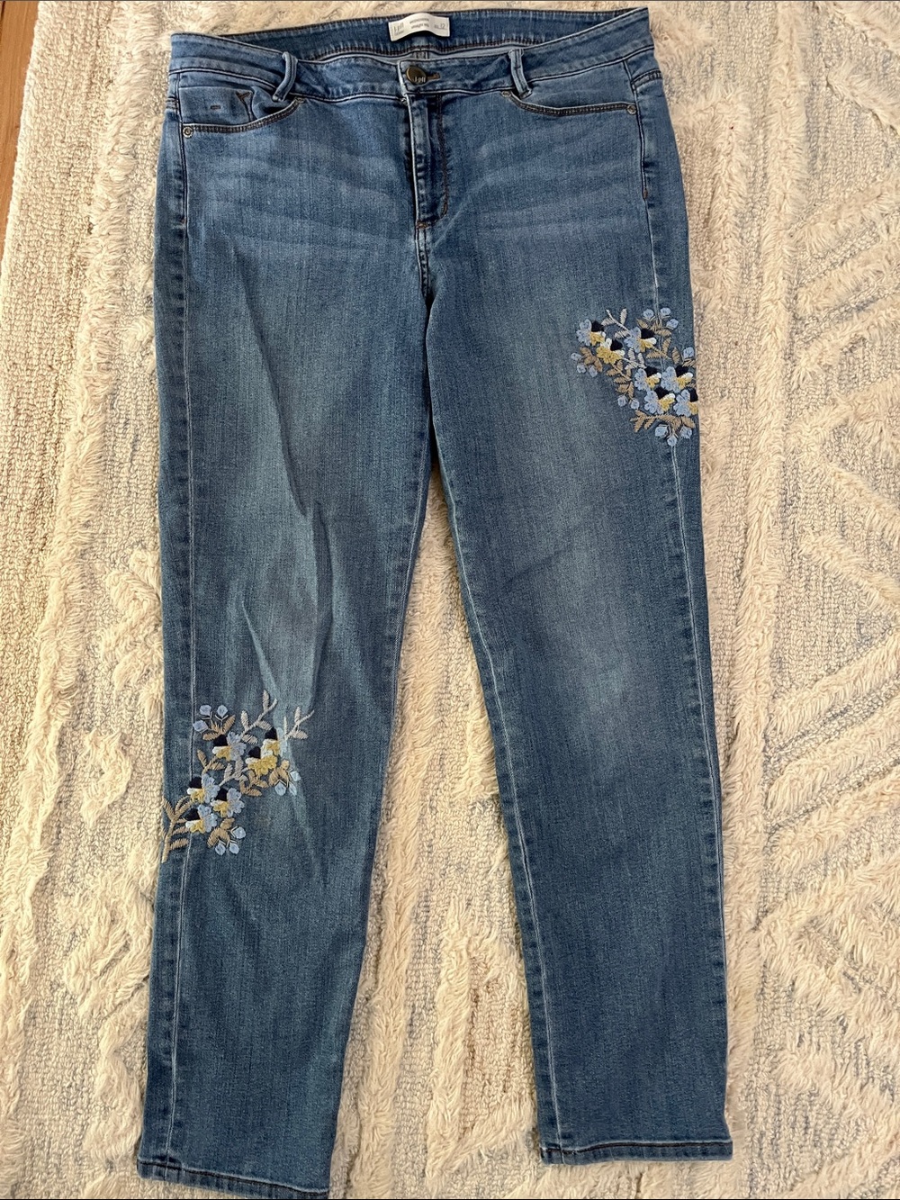 J Jill Weekender Embroidered Straight Jeans 12